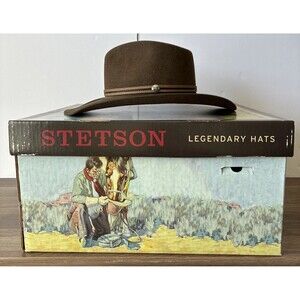 New In BOX, Stetson The Rawlins Cowboy Hat, Size Medium, KB Oak Brown, 3.5” Brim
